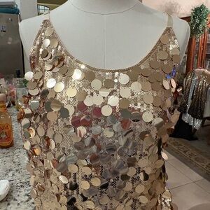 Elegant Gold Sequin Camisole